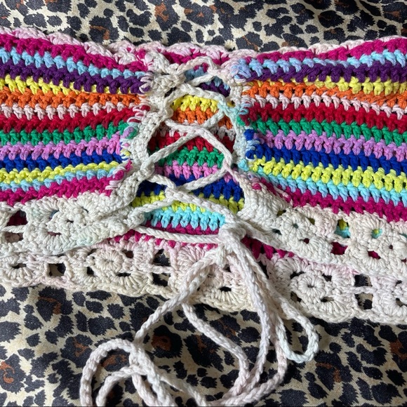 Crochet Rainbow Crop Top - Picture 4 of 7